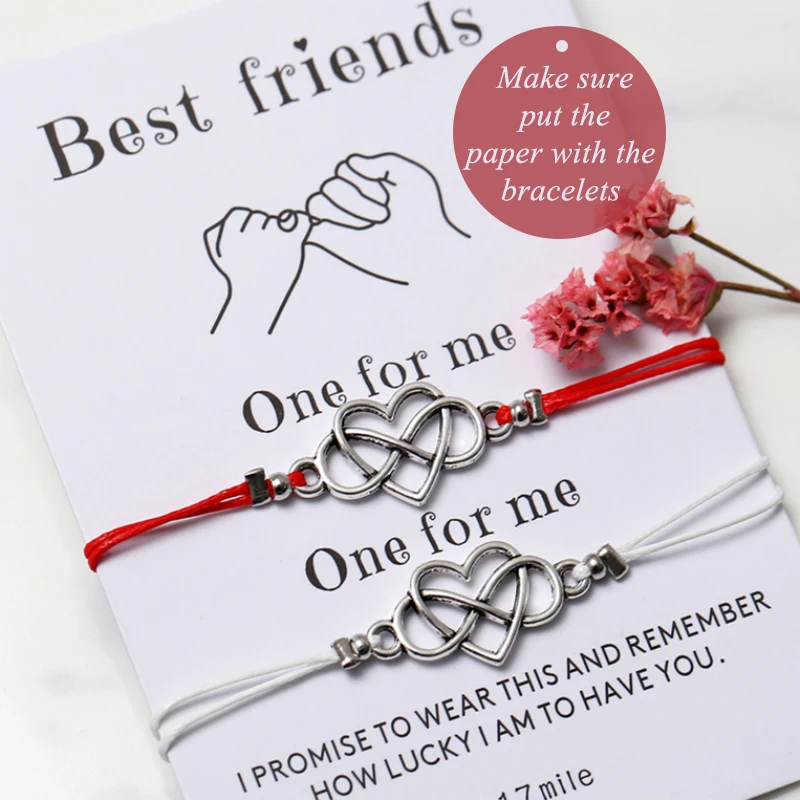 IF YOU Forever Love Friendship Charm Bracelets For Woman Lovers Men Wish Rope Red String Couple Bracelet Best friend Jewelry