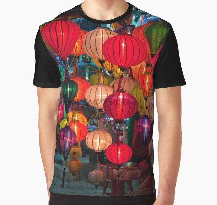 

All Over Print 3D Men Funny tshirt Women t shirt Vietnam. Hoi An. Old Town. Lanterns. Graphic T-Shirt