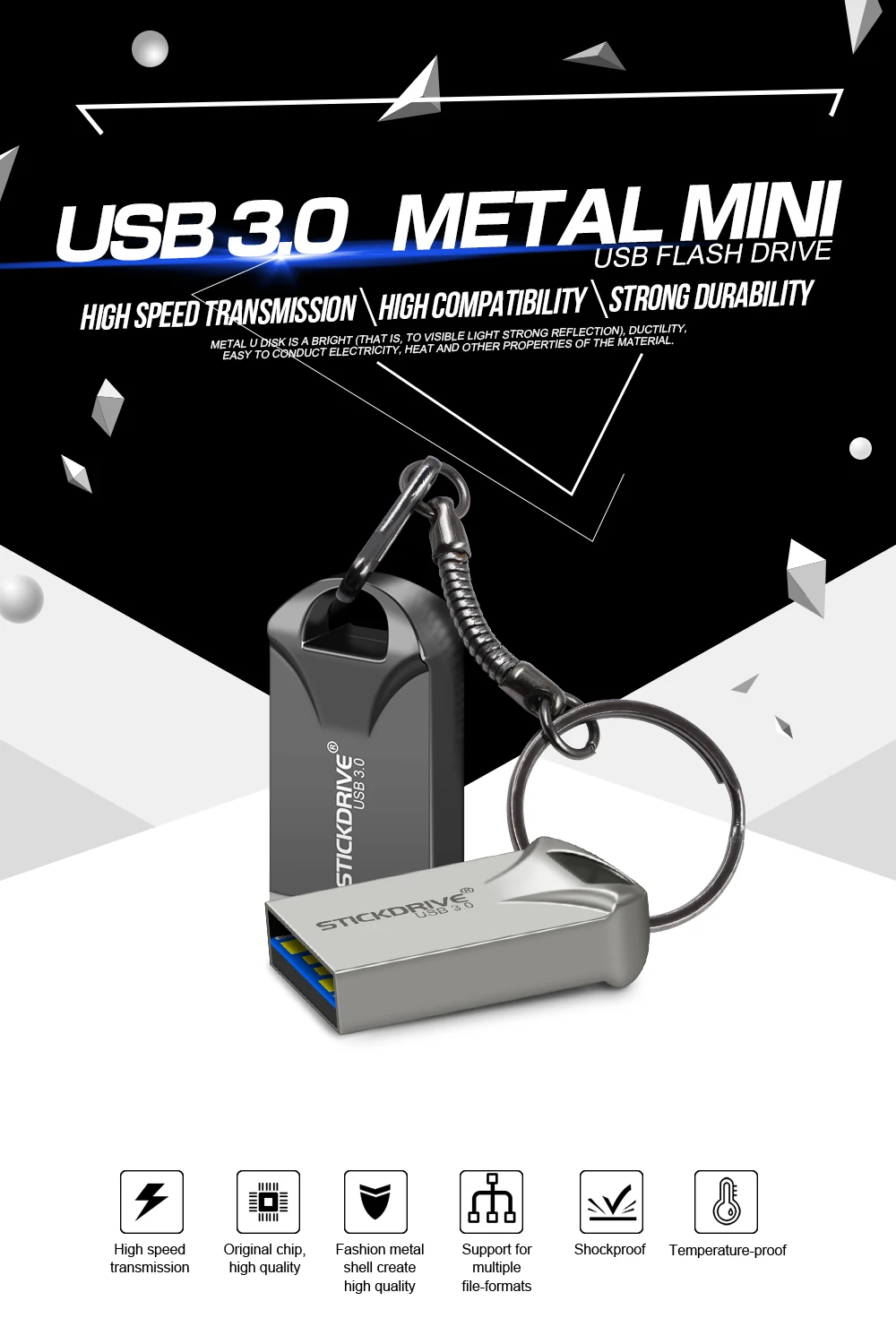 A+ speed USB 3,0, металлический флеш-накопитель, 16 ГБ, 32 ГБ, 64 ГБ, 128 ГБ, флешка, брелок, USB карта памяти, флеш-накопитель, диск, высокая скорость, USB3.0