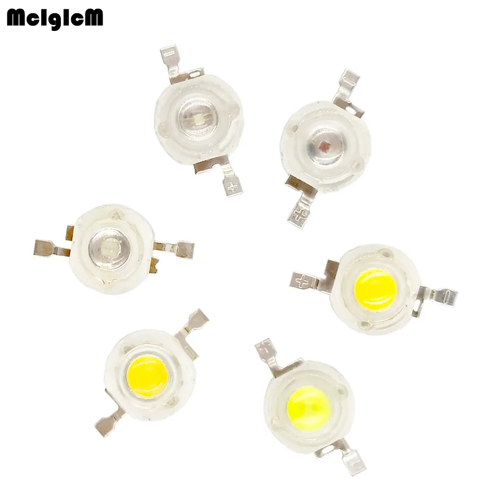 

1w led chip 3w high power LED lamp beads white, Warm white, Red, Yellow, Green, Blue light