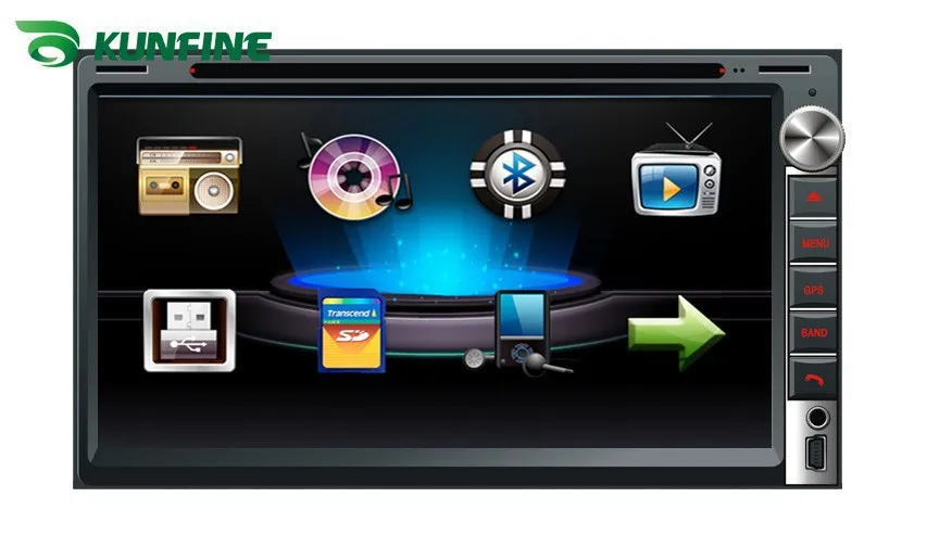 Best Universal 6.95 "Touch Screen Car DVD GPS Navigation Player 2 Din Car Radio Stereo with FM/AM USB/SD Bluetooth TV 2