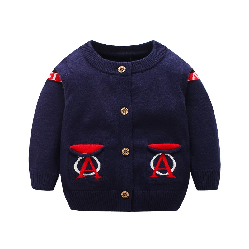 Fashion Letter Baby Sweater Long Sleeve O-Neck Cardigan For Boys Rabbit Hair Warm Soft Girls Sweater Autumn Baby Boys Clothing (2)