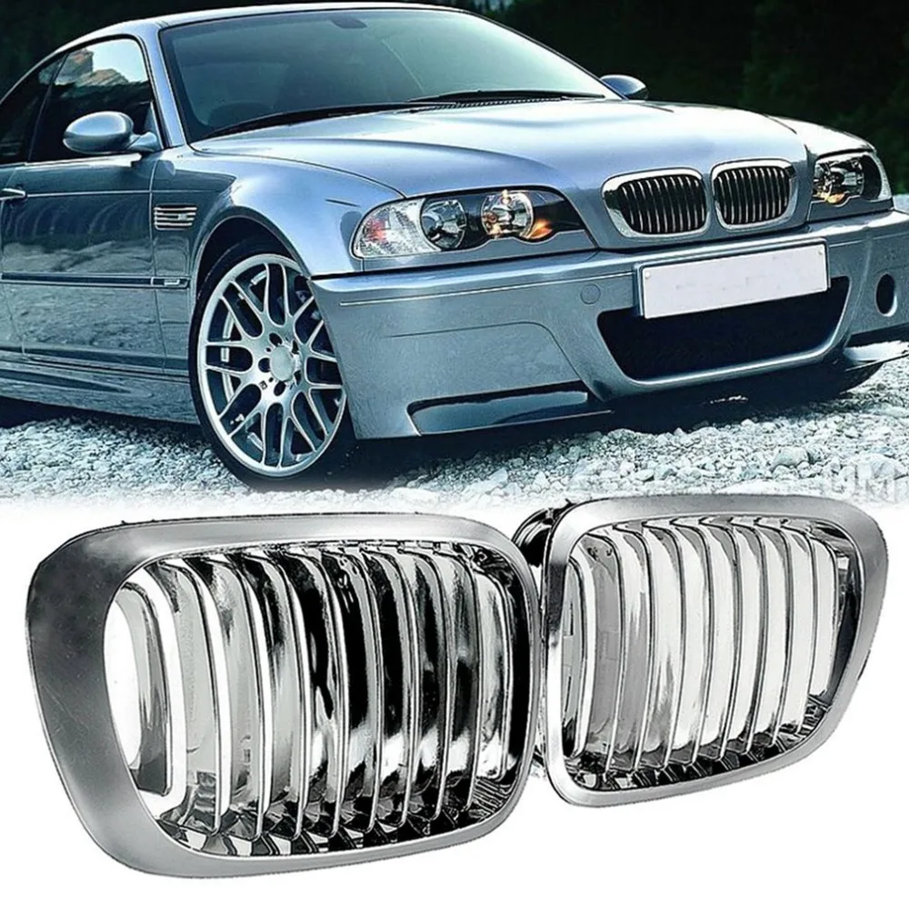 1 Pair Front Kidney Grille Grill For BMW E46 M3 325Ci 3 Series 2DR 99