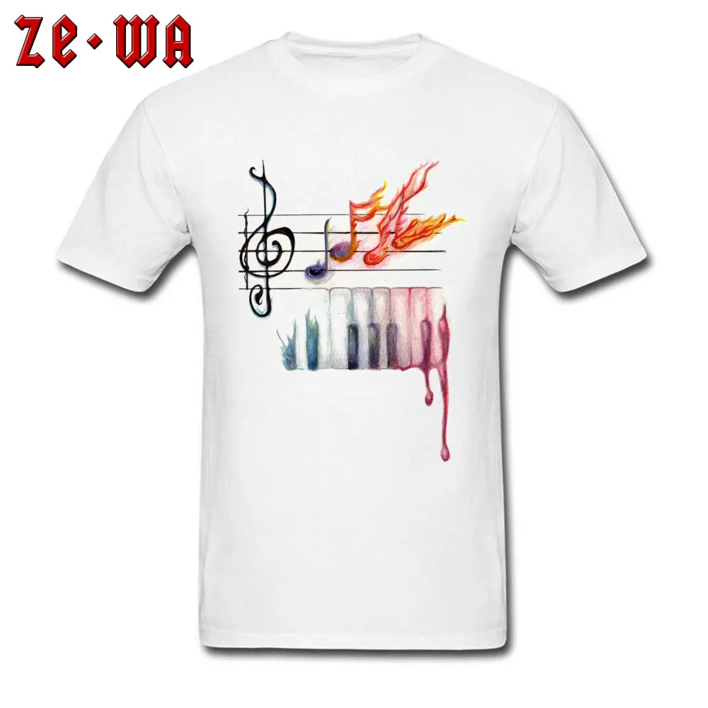 Men Designer Tops T Shirt Crewneck Father Day 100% Cotton Tshirts Funny Short Sleeve art music drawing musical note Tops T Shirt art music drawing musical note white