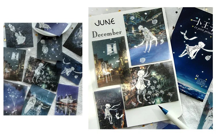 Ван Гог звезды пуля журнал декоративные наклейки Набор Скрапбукинг палочка этикетка дневник канцелярские альбом винтажные Цветочные наклейки