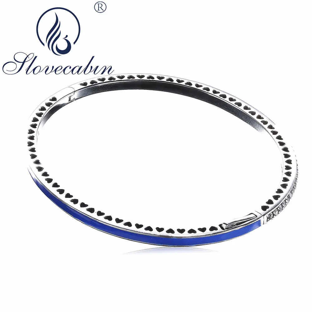 

Slovecabin Authentic 925 Sterling Silver Radiant Love Hearts Bracelets Bangles For Women Femme High Quality Silver 925 Jewelry