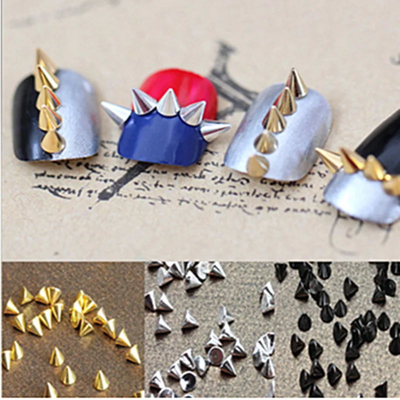 30pcs Metal Rivet Nails Decoration 3D Punk Style Nail Art Decoration