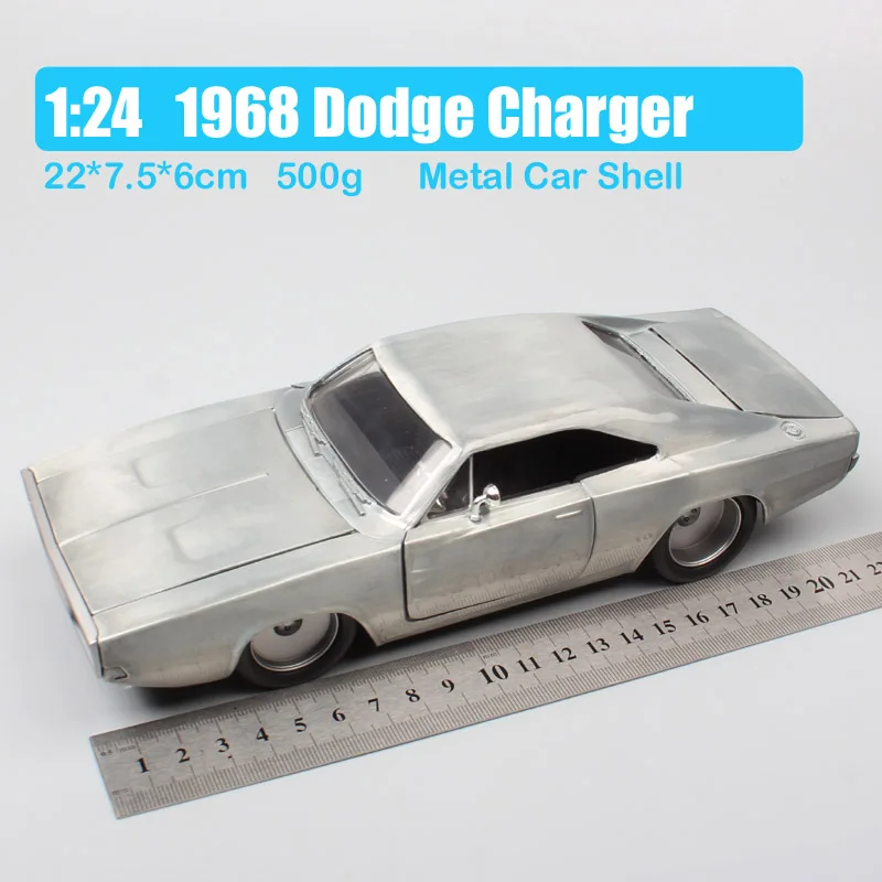 1/24 Jada 1968 Dodge зарядное устройство гоночный литой автомобиль металлические модели миниатюрный маленький автомобиль Хобби игрушки для детей коллектор серебро