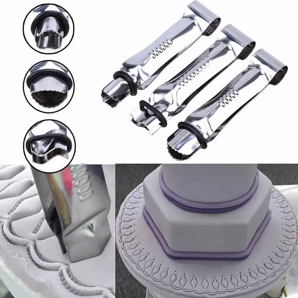 

3Pcs/set Stainless Steel Lace Clip Clamp Cutters Fondant Cake Mold DIY Baking Tool Cake Decorative Tools Reusable Drop Shipping
