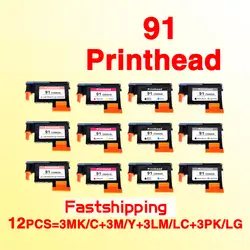 12X печатающей головки совместимы для HP 91 C9460A C9461A C9462A C9463A Designjet Z6100 Z6100P принтера