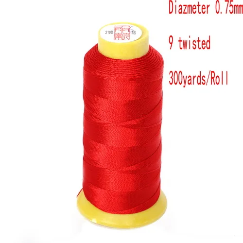 0.75mm Red Горячая высокопрочная нейлоновая швейная нить для вручную& машины лоскутное диаметр 0,25/0,5/0,75/1,2 мм Швейные нитки швейные принадлежности - Цвет: 0.75mm Red