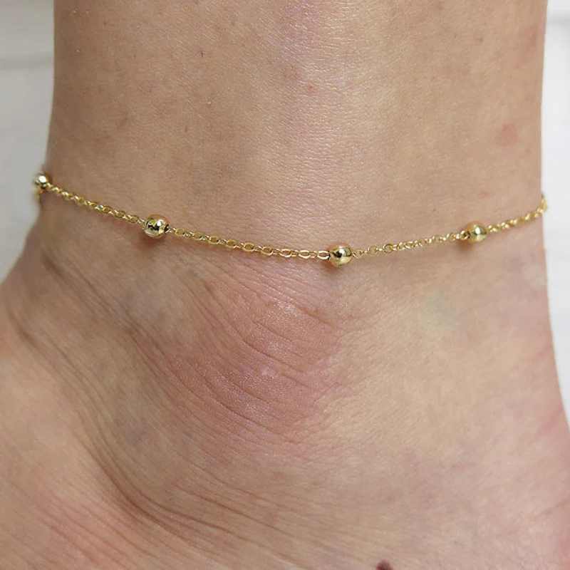 Fashion Ankle Bracelet On The Leg Chain Queen tiny beads Gold silver