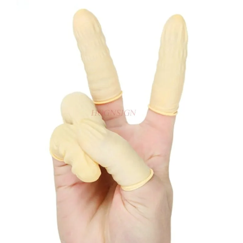 

100pcs Disposable Latex Rubber Finger Sets Anti-static Finger Hood Industrial Labor Insurance Thick Non-slip Nail Finger Sale