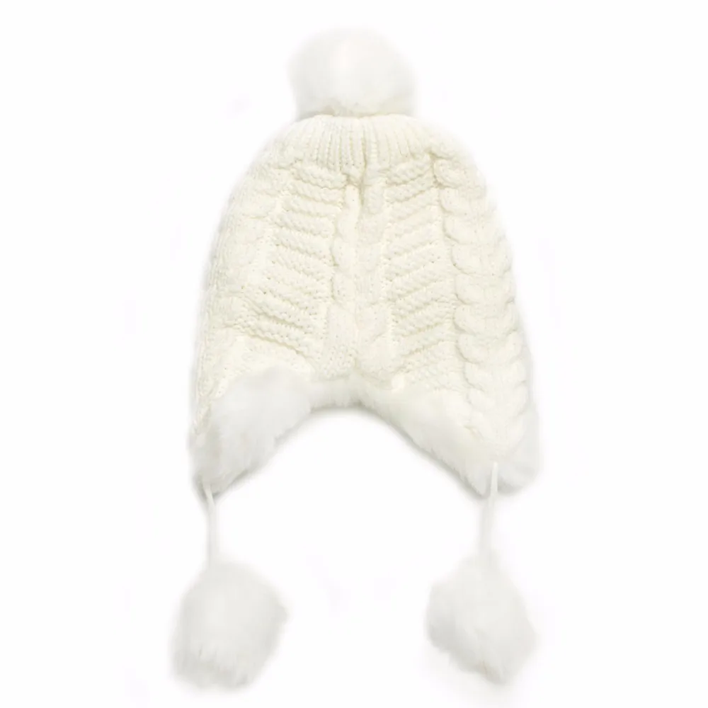 Woman Beanie Knitting Hat 2016 Happy Christmas Hats Bonnet Ladies Pompom Fur Snow Warm Skullies New Women\'s Winter Accessories (1)