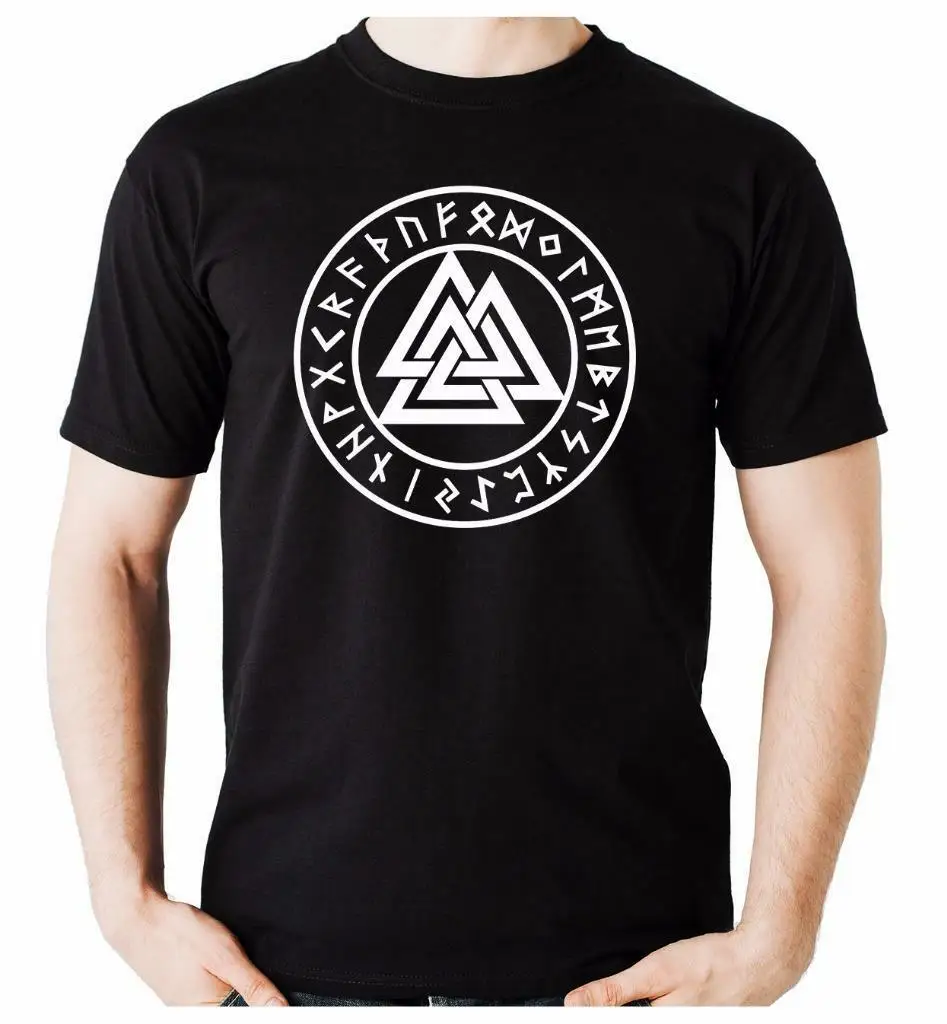 Valknut Odin символ викингов руны футболка альтернативная одежда Norse God Mytholog Men'S Lastest 2019 простая Стильная дизайнерская футболка