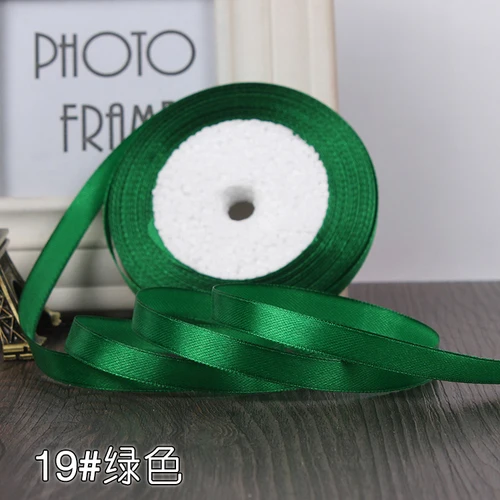 green 22 м/лот) 1 см ширина атласная лента для лук Ремесло Декор Свадебная вечеринка украшения подарок лента материалы для ручных поделок ленты - Цвет: green