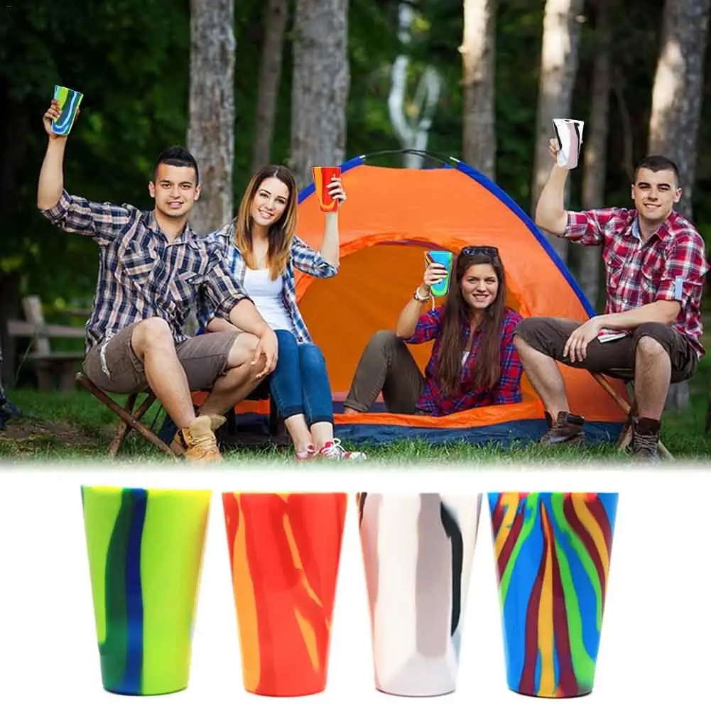 1 шт. силиконовые чашки стекло BPA-Free небьющиеся силиконовые чашки Drinkware супер гибкость прочный дома питьевой чашки