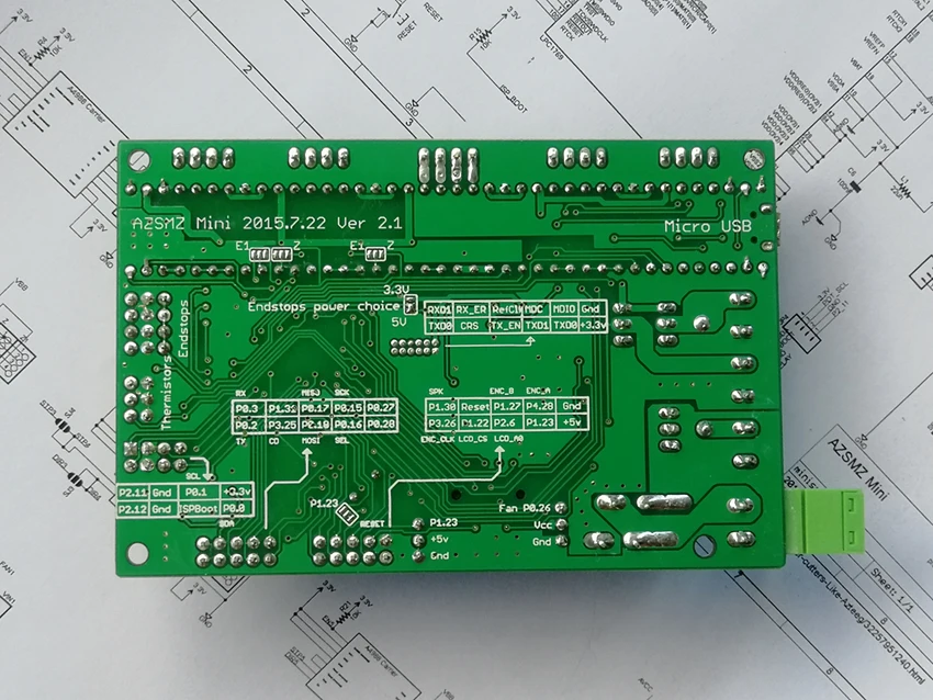 AZSMZ мини Ver2.1 ARM на основе контроллера 32 бит 3d принтер, станки с ЧПУ, лазерные резаки(как Azteeg x5 Mini smoothieboard) пандусы