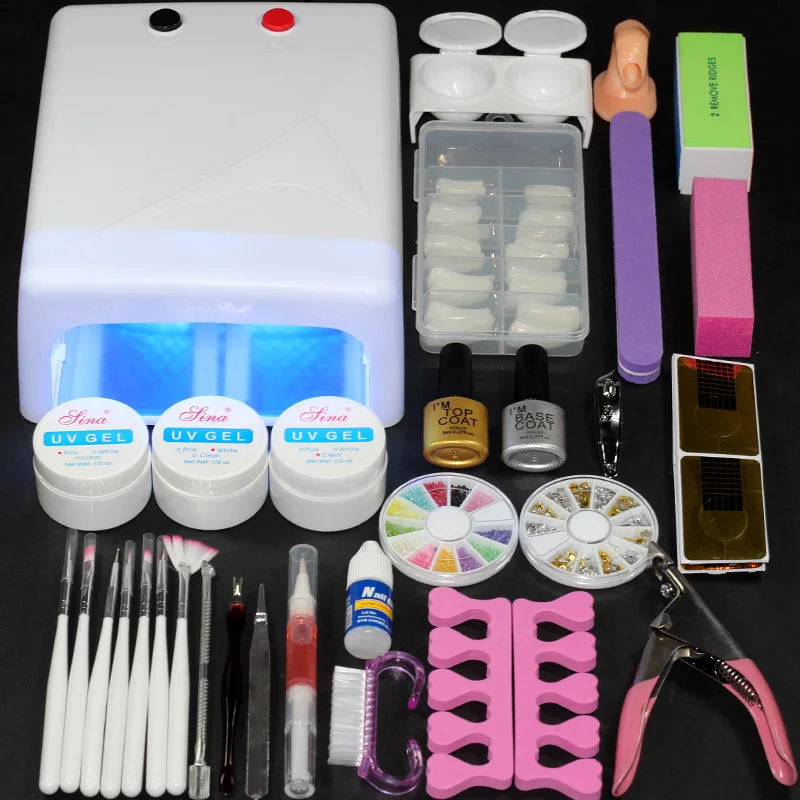 UV Extension Gel Set Nail Kit Gel Polishes Tips Builder Gel False Nail