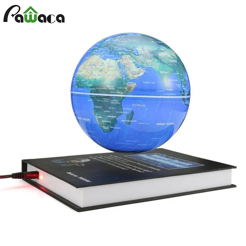 

Book Shape Base Magnetic Floating Globe Levitation Anti Gravity Globe World Map Magnetic Rotating Globe Discoloration Desk Decor