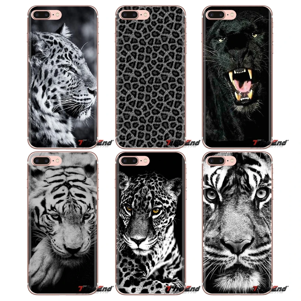 

A black leopard Transparent Soft Shell Covers For Samsung Galaxy S3 S4 S5 Mini S6 S7 Edge S8 S9 S10 Plus Note 3 4 5 8 9