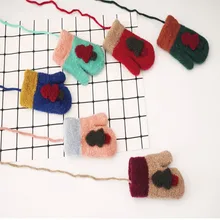 New Shelves Winter Christmas Gifts Christmas Tree Baby Boys And Girls Knitted Gloves Warm Rope Full Finger Gloves Children Glove