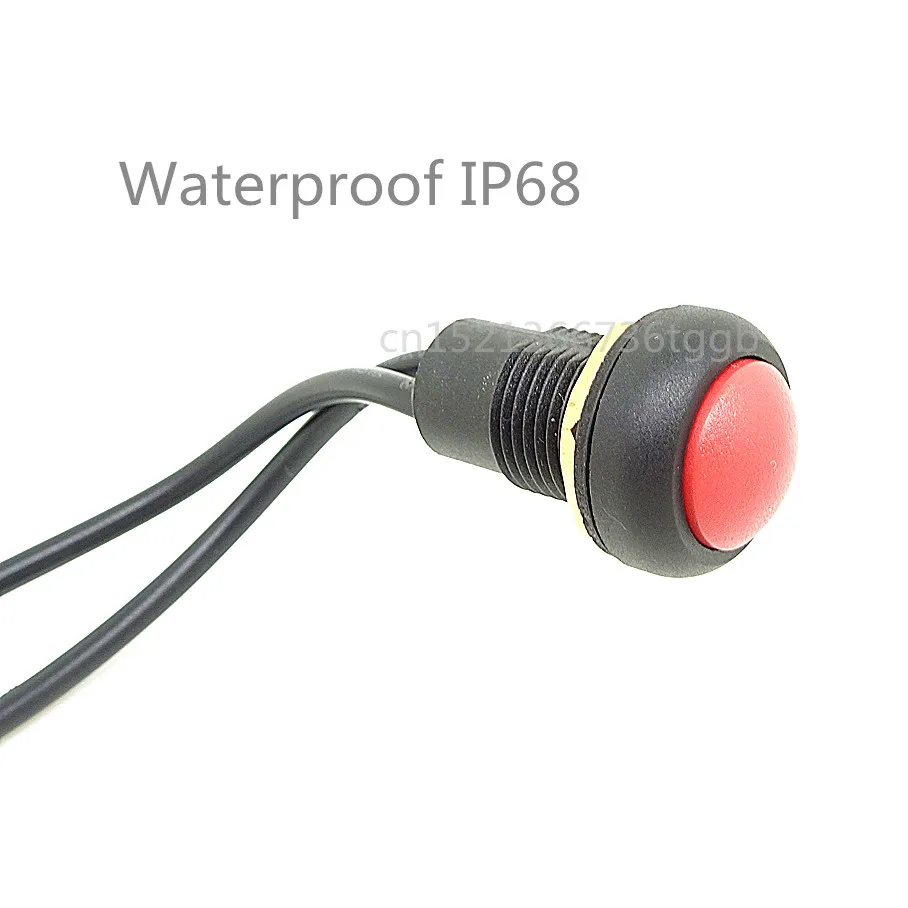 

Boutique button power switch waterproof IP68 outdoor common rain button 12mm switch self-locking with reset line 5A touch switch