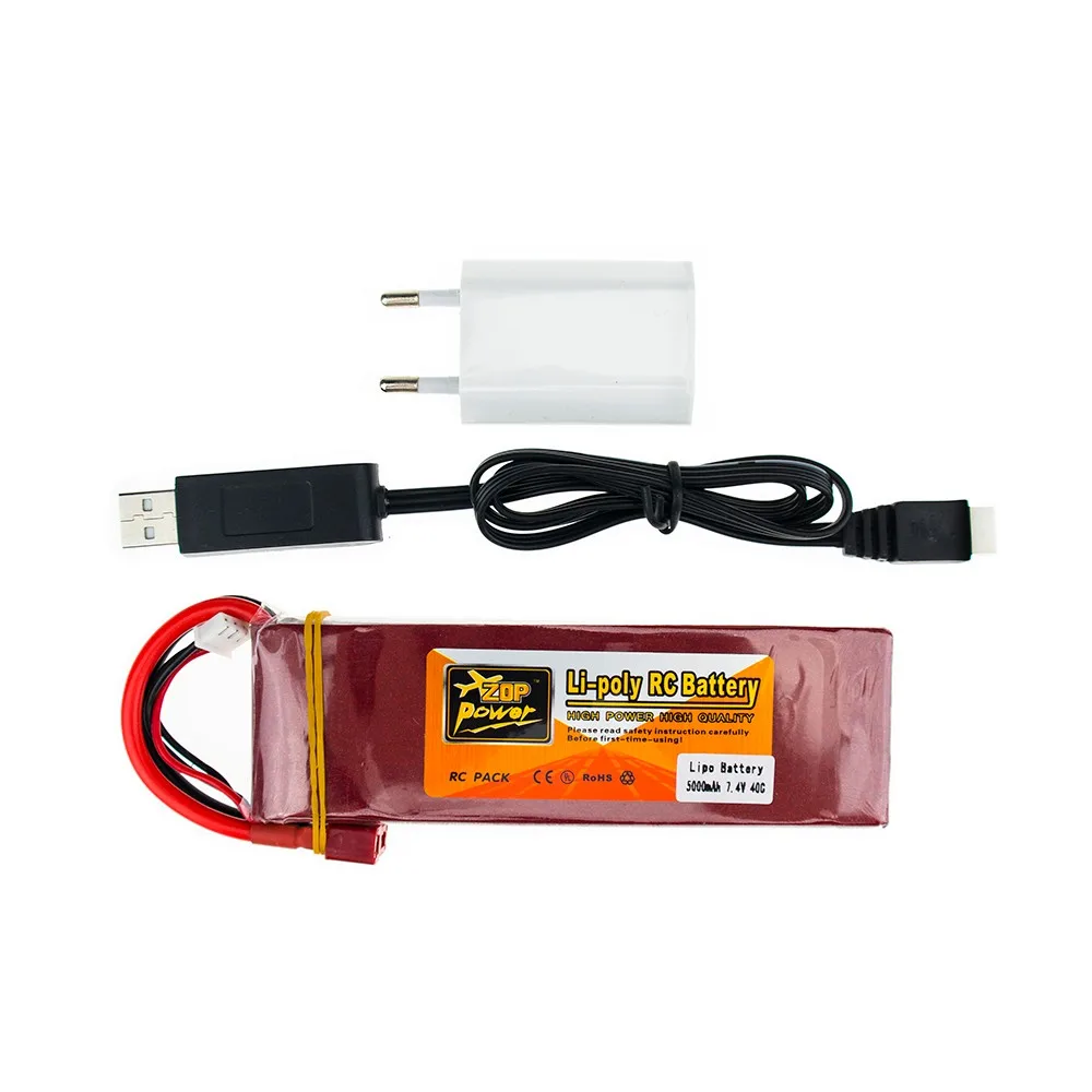 

Lithium Drone Batteria 5000mah Lipo 7.4 V Battery 40C XT60 T Plug With USB Charger Set For RC Quadcopter Helicopters