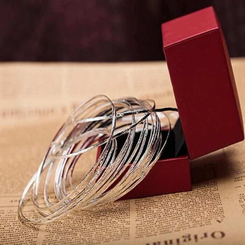 metal bracelet 10pcs Fashion Etched Dimpled Circle Silver Color Bangles Bracelets Women Men Lovers Jewelry Gifts