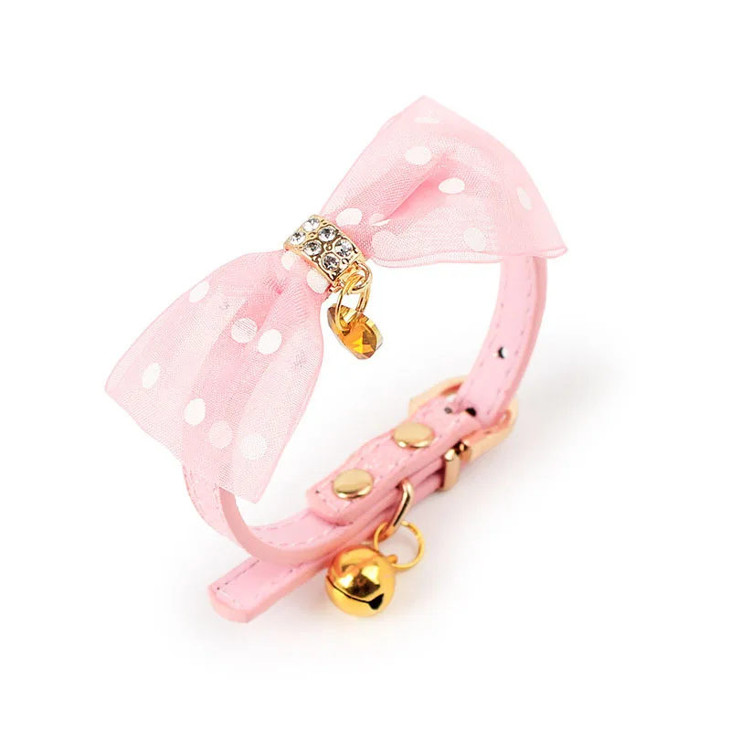 SYDZSW Small Dog Pet Cat Collar Leads Top Grade Glitter PU Bell Cat Leather Collar Luxury Chihuahua Necklace for Cats Yorkshire3