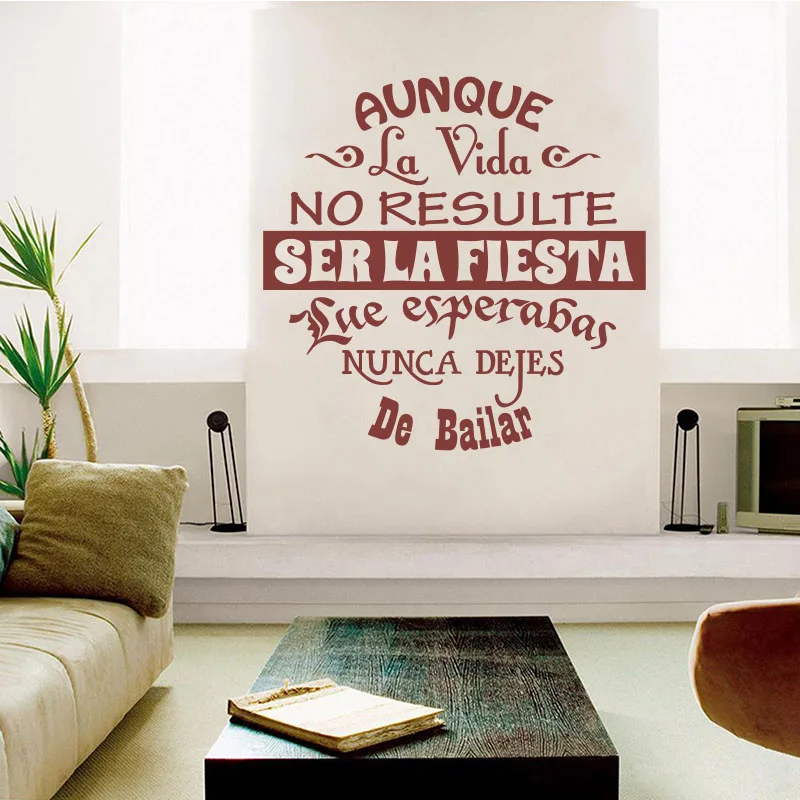 Виниловые наклейки на стену с испанскими цитатами и буквами, Наклейки на стены, художественные украшения для дома, обои для гостиной, украшение для дома DW0999