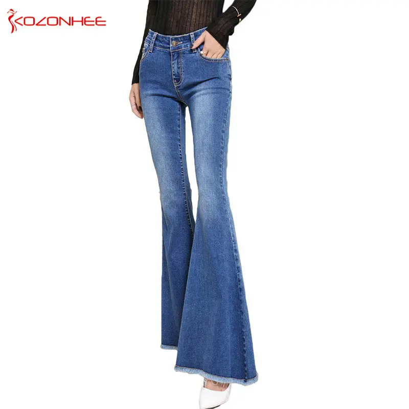 KOZONHEE Stretching Bell-Bottoms Jeans Women Long Stretching Flare Jeans For Girls Trousers for women Jeans Large Size KOZONHEE Stretching Bell-Bottoms Jeans Women Long Stretching Flare Jeans For Girls Trousers for women Jeans Large Size
