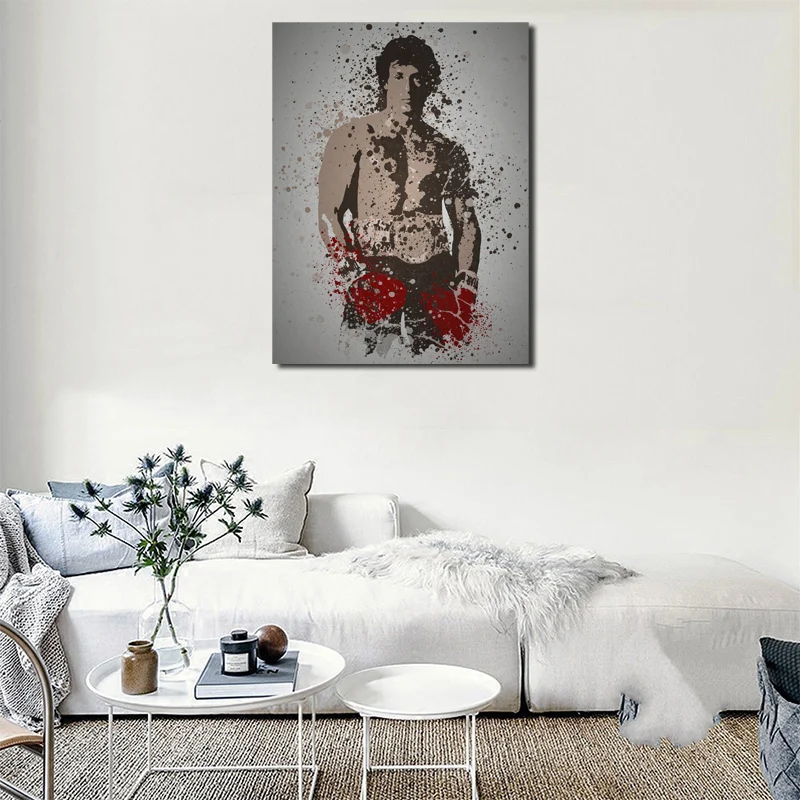 

Rocky Balboa Film Minimalist Watercolor Art Canvas Poster Painting Wall Picture Print Modern Home Bedroom Decoration Accessories