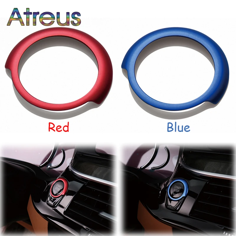 Atreus 1pcs Car Ignition Device Botton Panel Trim Frame Covers For BMW