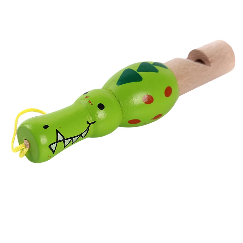 Деревянные Мультяшные животные игрушечный свисток музыкальный инструмент свисток прекрасные насекомые рыбы в форме крокодила Обучающие, музыкальные свистки