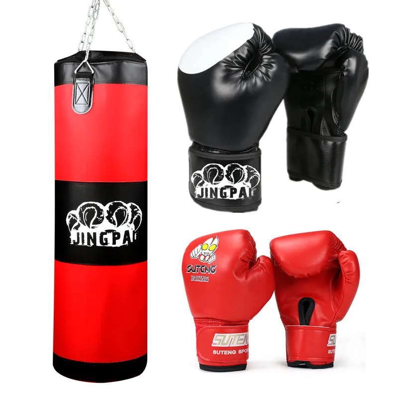 1 комплект, тренировка, фитнес, ММА, бокс, тайская сумка, крючок, висячий saco de boxe, удар по песку, пробивной мешок и перчатки - Цвет: Светло-серый