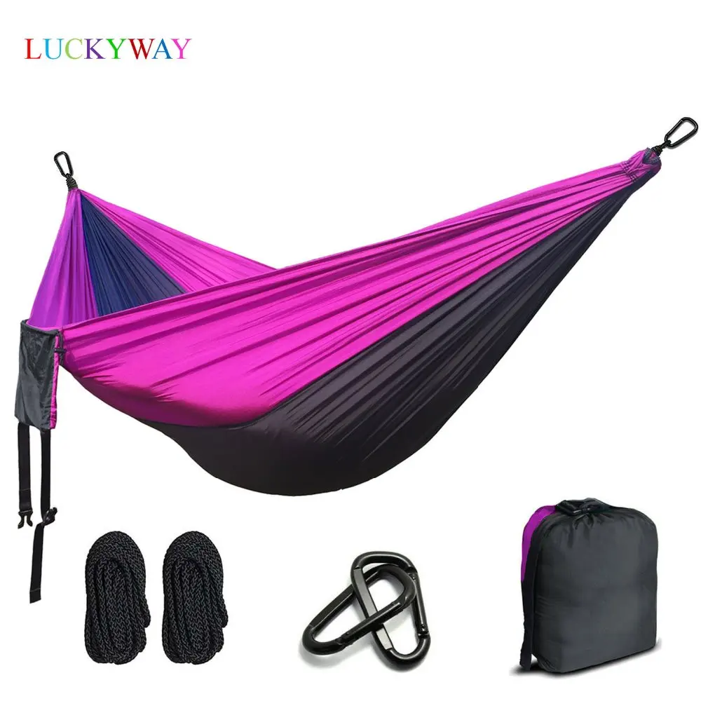

2 people Hammock 2018 Camping Survival Garden Hunting Leisure Travel Double Person Portable Parachute Hammocks FREE SHIPPING