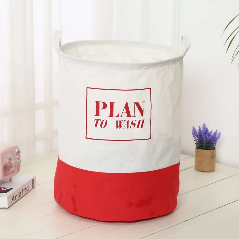 Cotton Linen Dirty Clothes Basket Foldable Large 40*50cm Laundry Basket Kids Toy Sundries Storage Basket/Bucket Organization