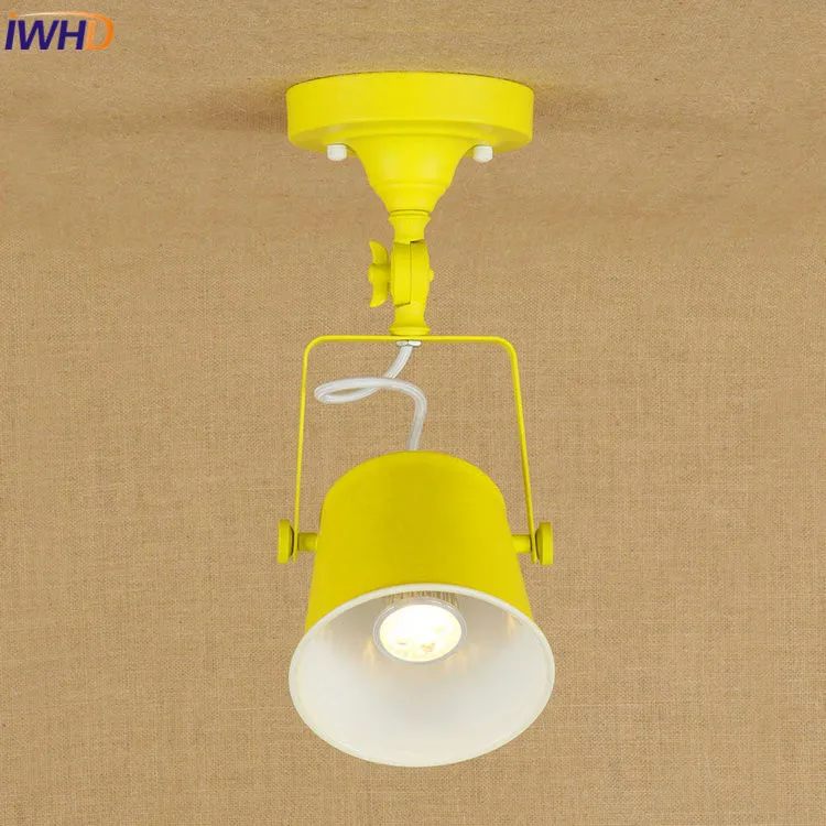 

IWHD Industrial Vintage Loft Ceiling Lights Retro Colorful LED Ceiling Lamp Fixtures Home Lighting Luminaire Lamparas De Techo