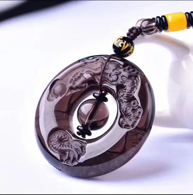 Zcd 1210++ natural Ice obsidian дракон кулон Lucky транспортер Кристалл Цепочки и ожерелья