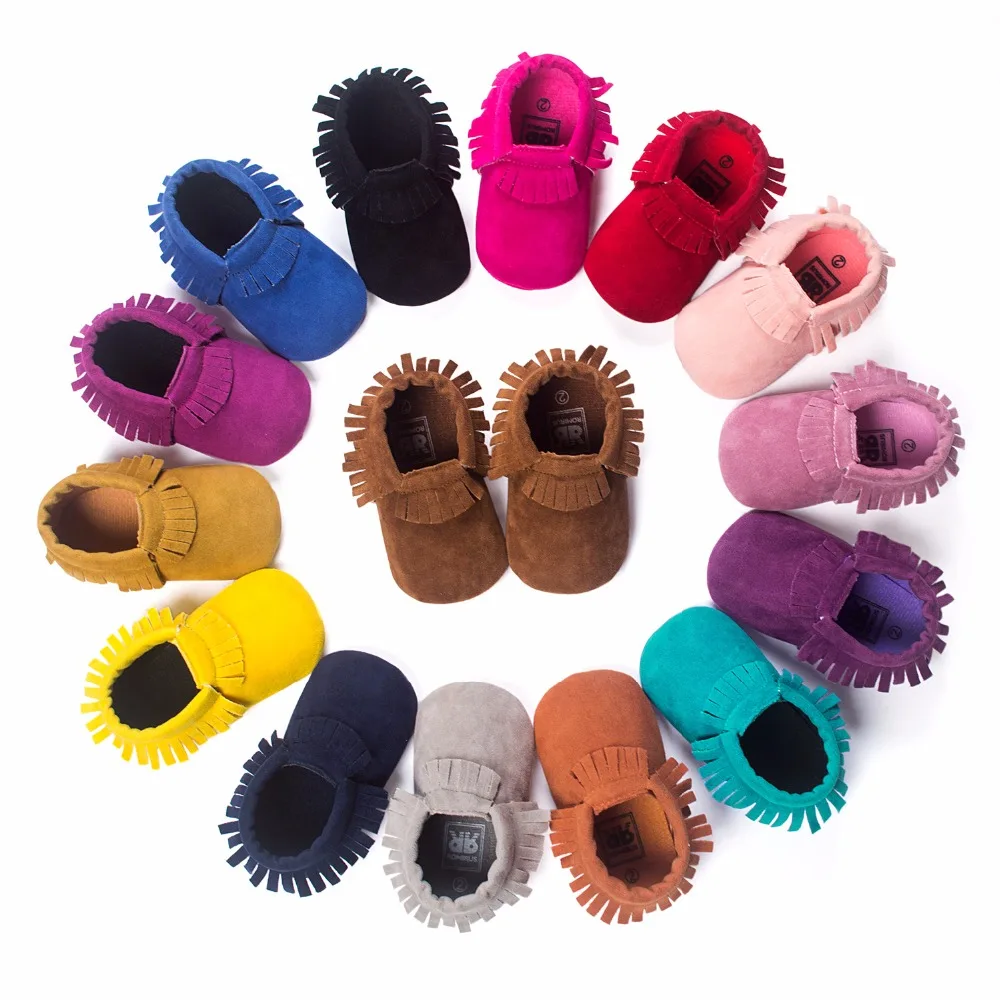 

ROMIRUS Newborn Baby Boys Girls Shoes First Walker Suede Velvet Bow Moccasins Soft Moccs Crib Bebe Fringe Footwear Prewalker