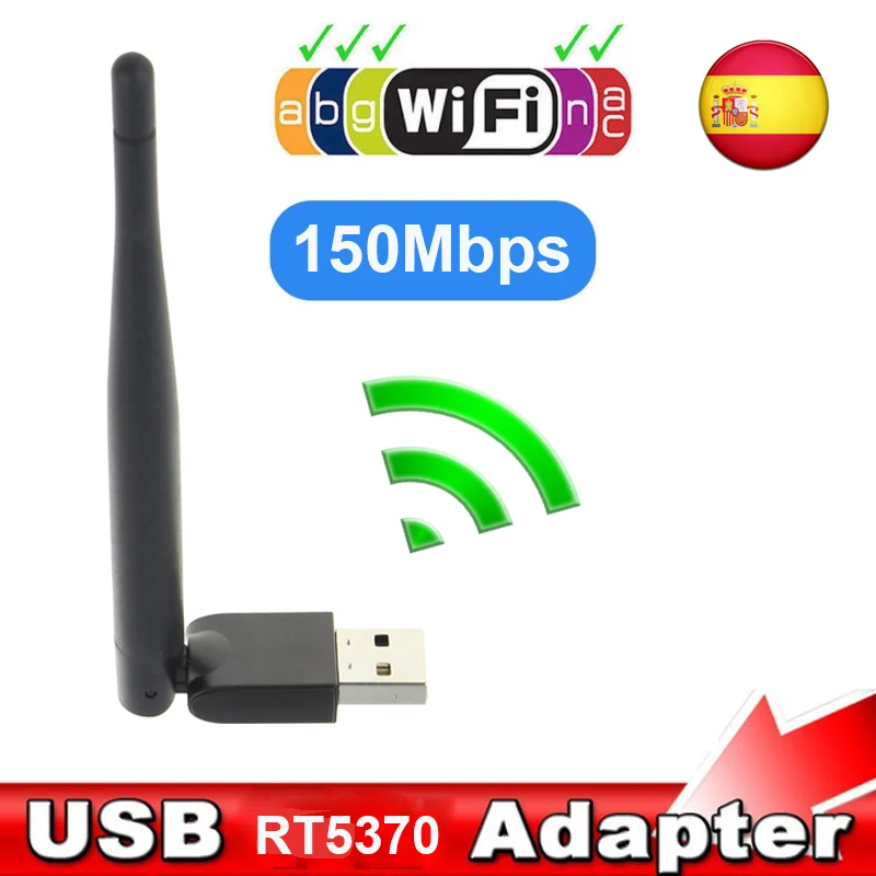 RT5370 USB wifi Европейский кабель для Испании LAN ТВ тюнер спутниковый ресивер каналы DVB-S2 150 м беспроводной адаптер wifi антенна