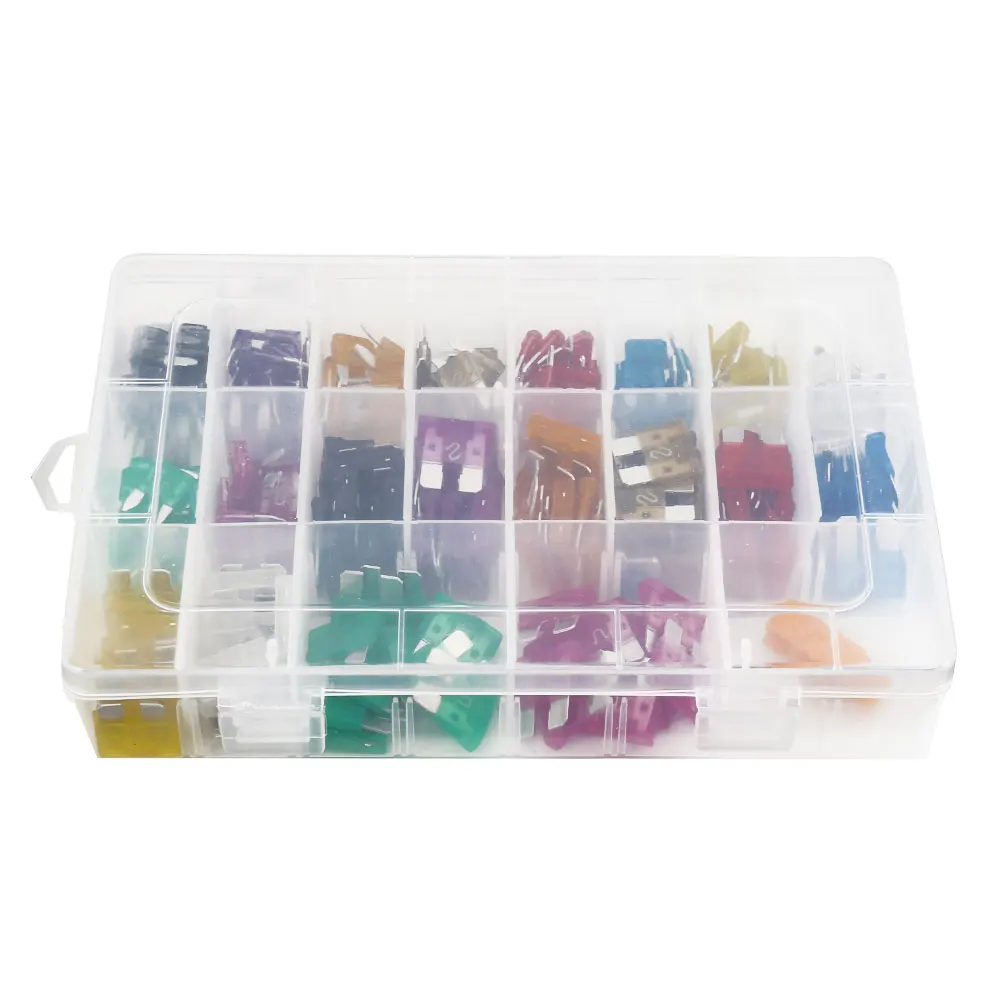 Caixa de Fusíveis do Carro Kits com Clipe de Auto Peças de Reposição Mini Assorted Padrão Auto Truck Suv Funde Lâmina Fusível 2-35a Van Bicicleta 220 Pcs 6 Fusíveis Do Carro Auto Truck SUV Funde