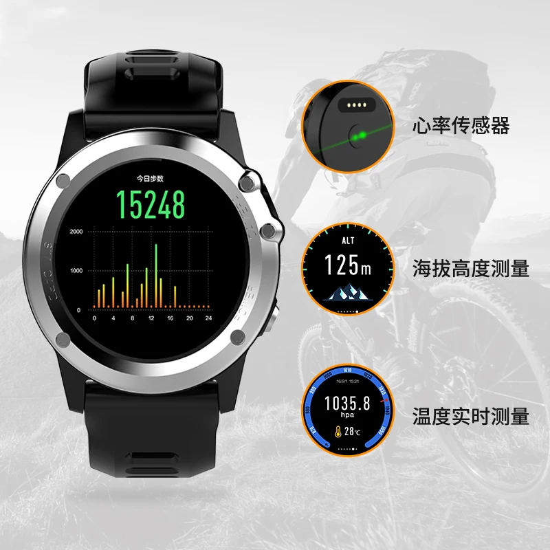Smartch GPS Wifi 3G H1 Smart Watch MTK6572 IP68 Waterproof 500W Camera 1.39inch 400*400 Heart Rate Monitor ROM 4GB For Android I