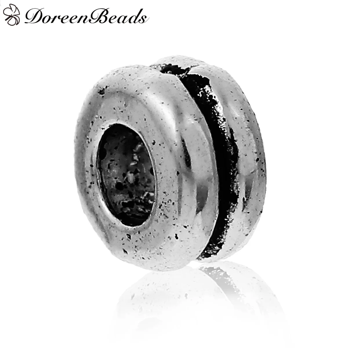 

DoreenBeads Alloy Spacer Beads Round antique silver color About 6mm( 2/8") x 3mm( 1/8"), Hole: Approx 2.8mm, 200 PCs