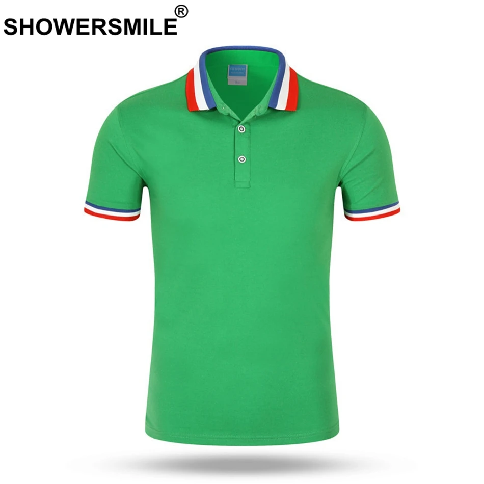 SHOWERSMILE Мужская рубашка поло, деловая Повседневная футболка поло, белые хлопковые летние обычные дешевые однотонные футболки, мужская одежда в британском стиле - Цвет: dark green polo