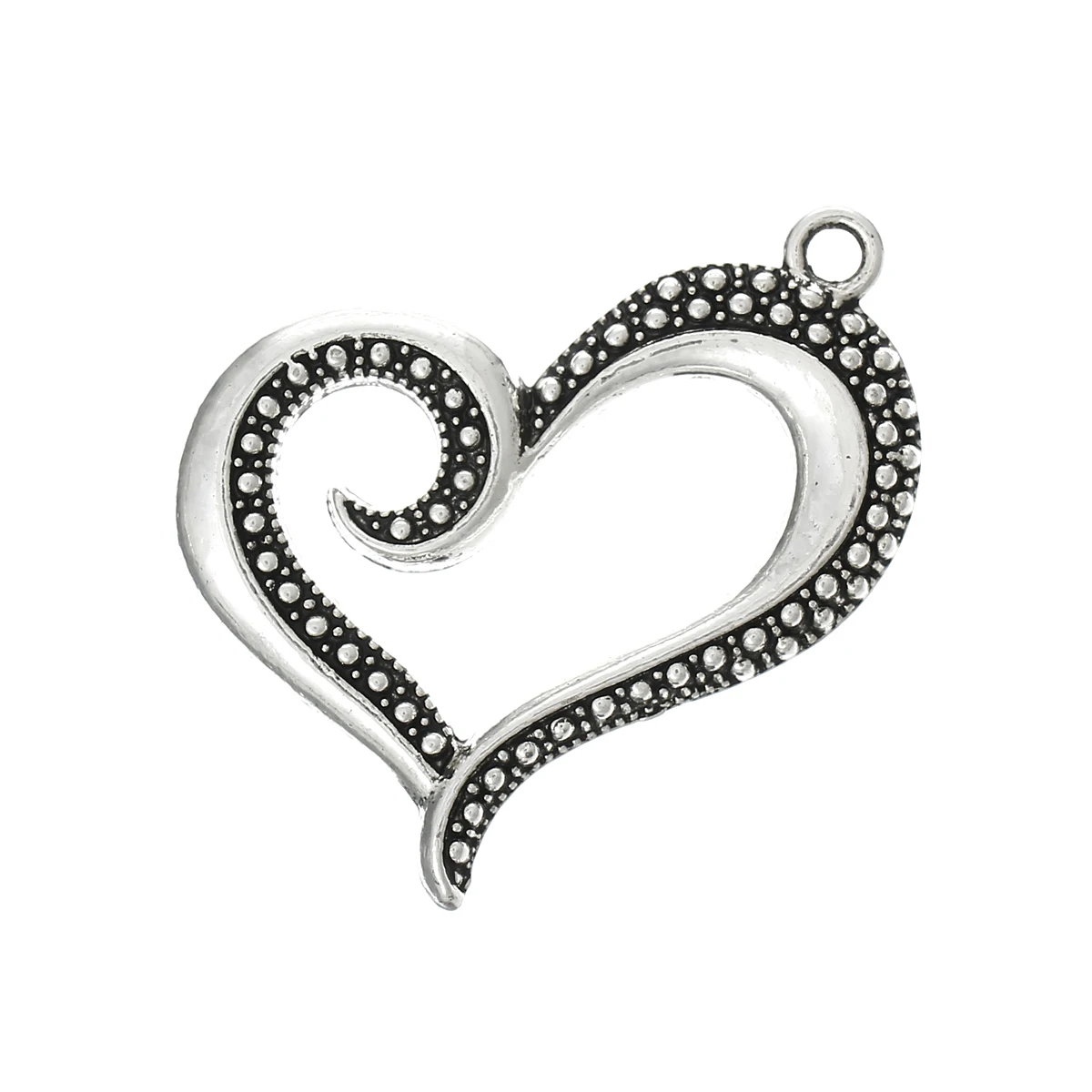 Очаровательные Подвески DoreenBeads из цинкового сплава в форме сердца античный