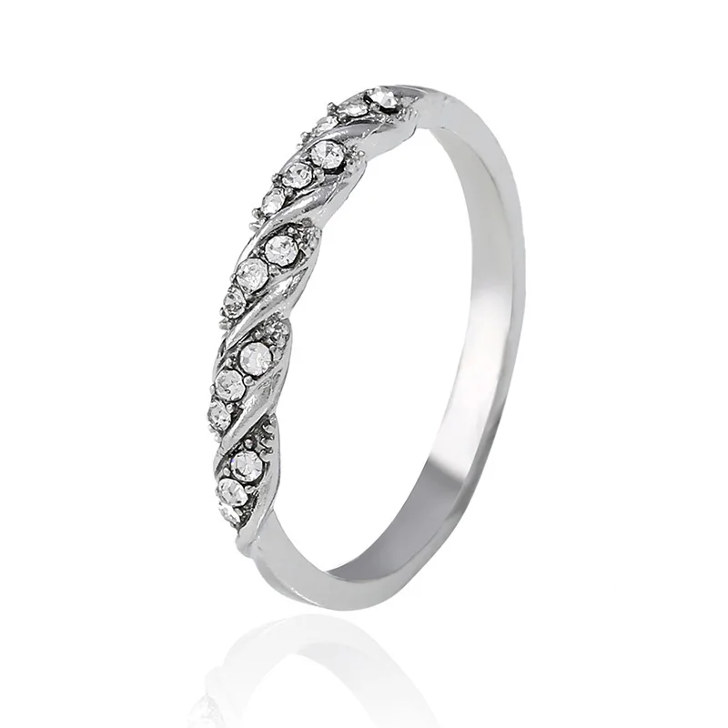 

New LNRRABC Rhinestones Female Midi Finger Ring For Women Round Cocktail Ring Girl Child Gifts Bijoux Accessories Jewelry