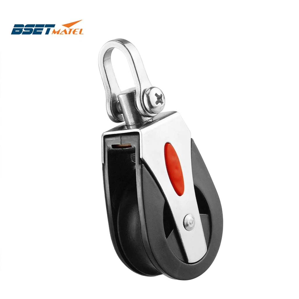 

1500Lbs Load Capacity Sheave Block Universal Head Single Pulley Swivel Sailboat Plain Bearing Block Rope Runner Boat Accessories