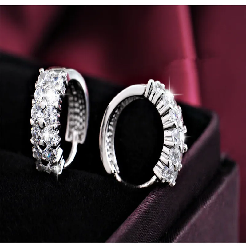 

925 sterling silver Stud earrings Set auger flowers Women's fashion jewelry wholesale